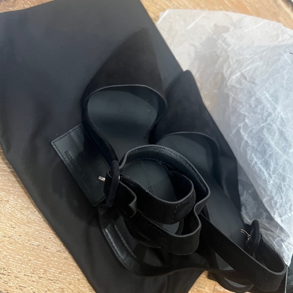 ALEXANDER WANG Lovisa Black Leather d'Orsay Ankle Strap Buckle Heel Pumps Sz 37 - Picture 6 of 7